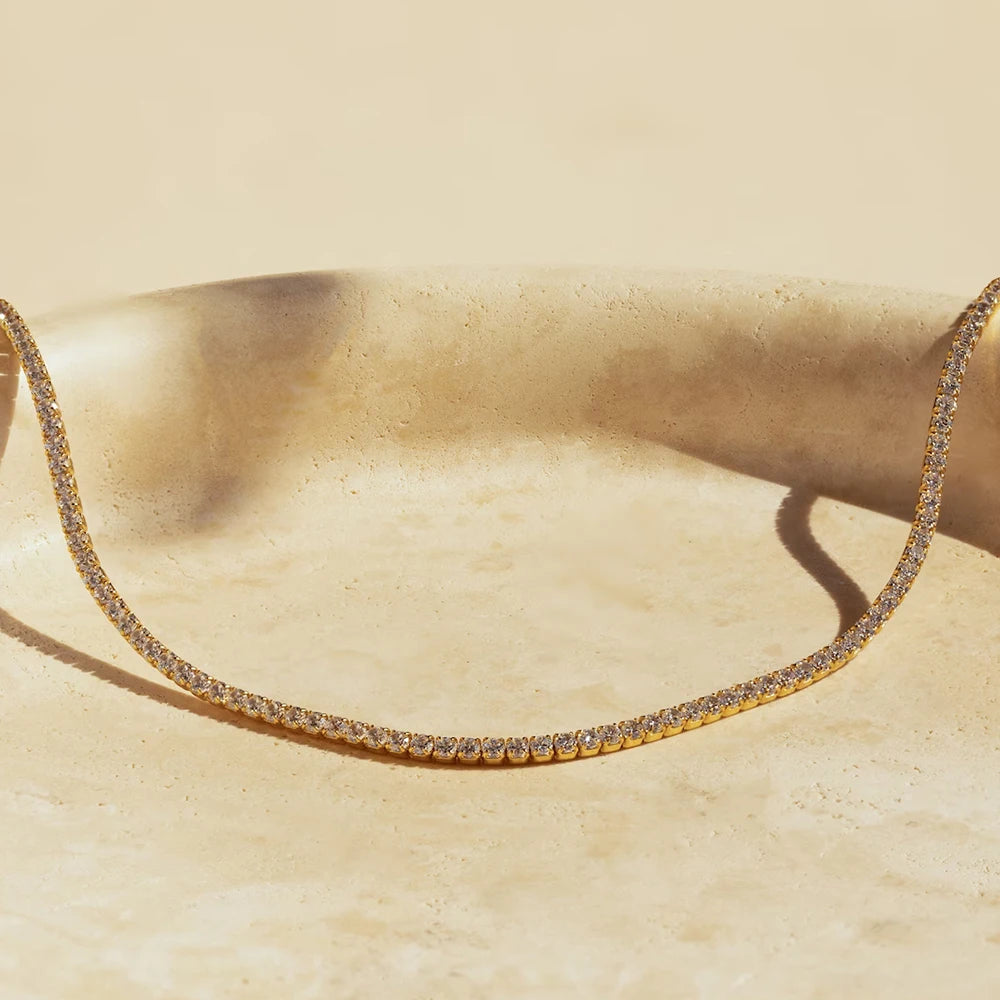 The Safiya Necklace — Crystal-Cut Clarity, Wrapped in Gold